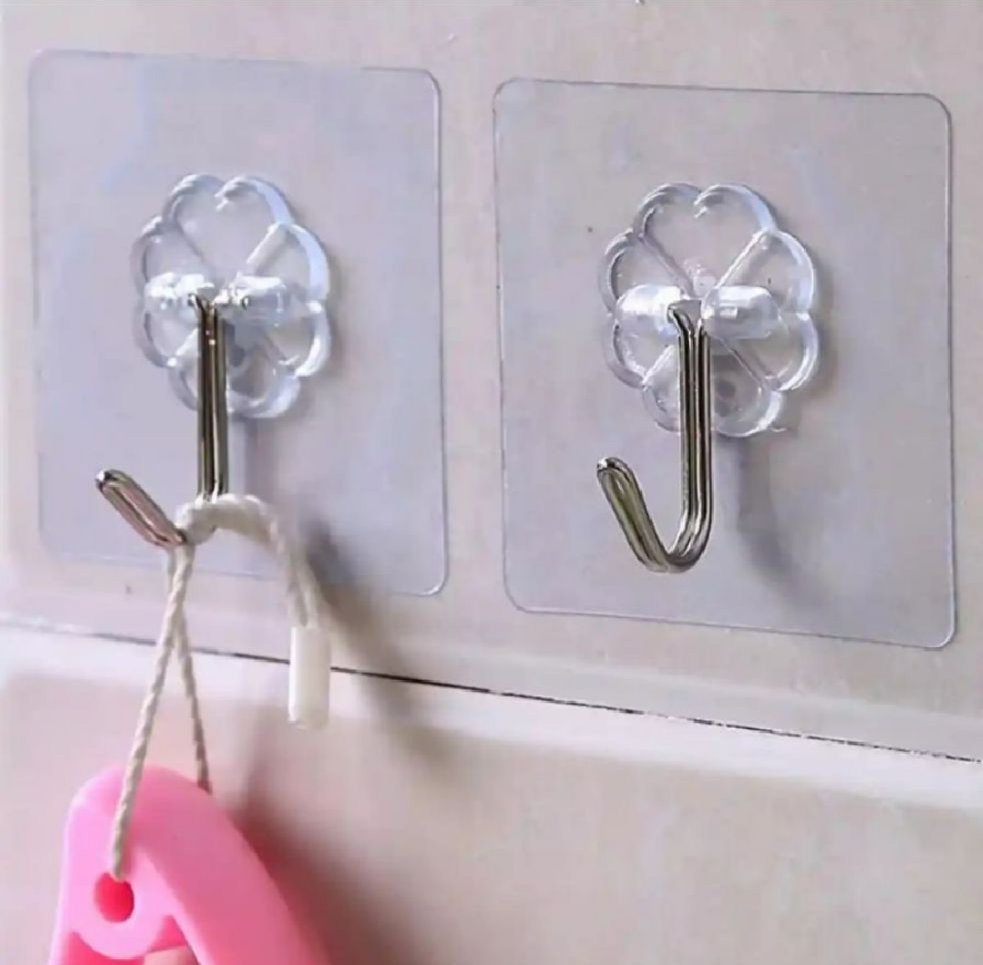 10 PCS Transparent Self Adhesive wall hooks high quality hooks for  kitchen organizer and Bathroom  Door hanging hooks wardrobe hooks for clothes Multi-Function