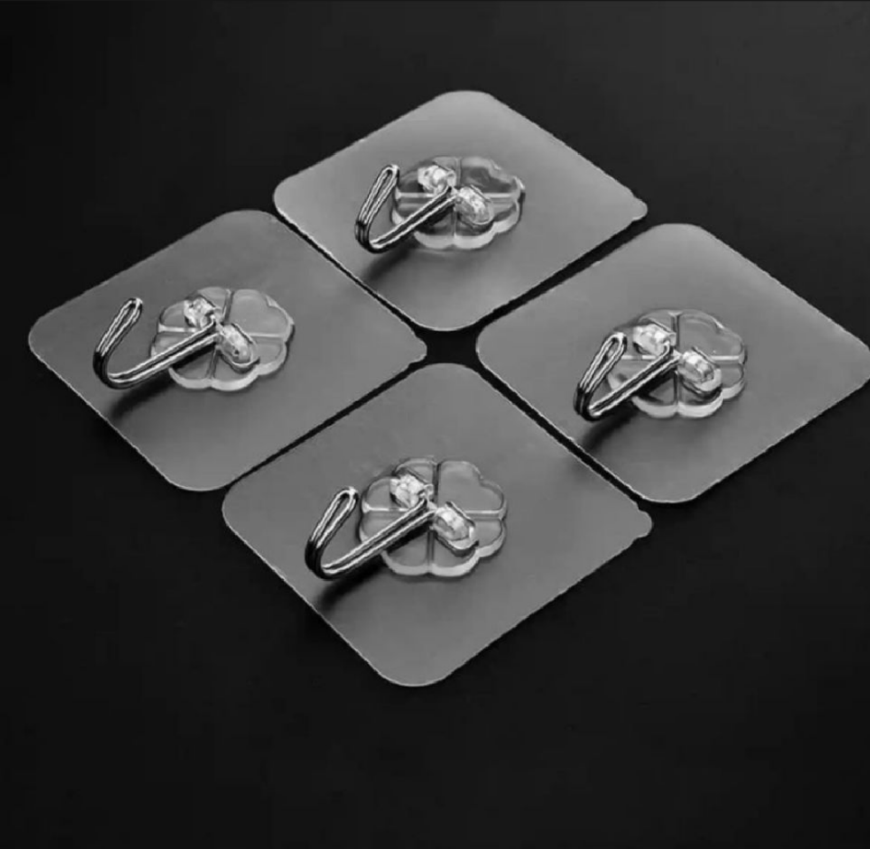 10 PCS Transparent Self Adhesive wall hooks high quality hooks for  kitchen organizer and Bathroom  Door hanging hooks wardrobe hooks for clothes Multi-Function