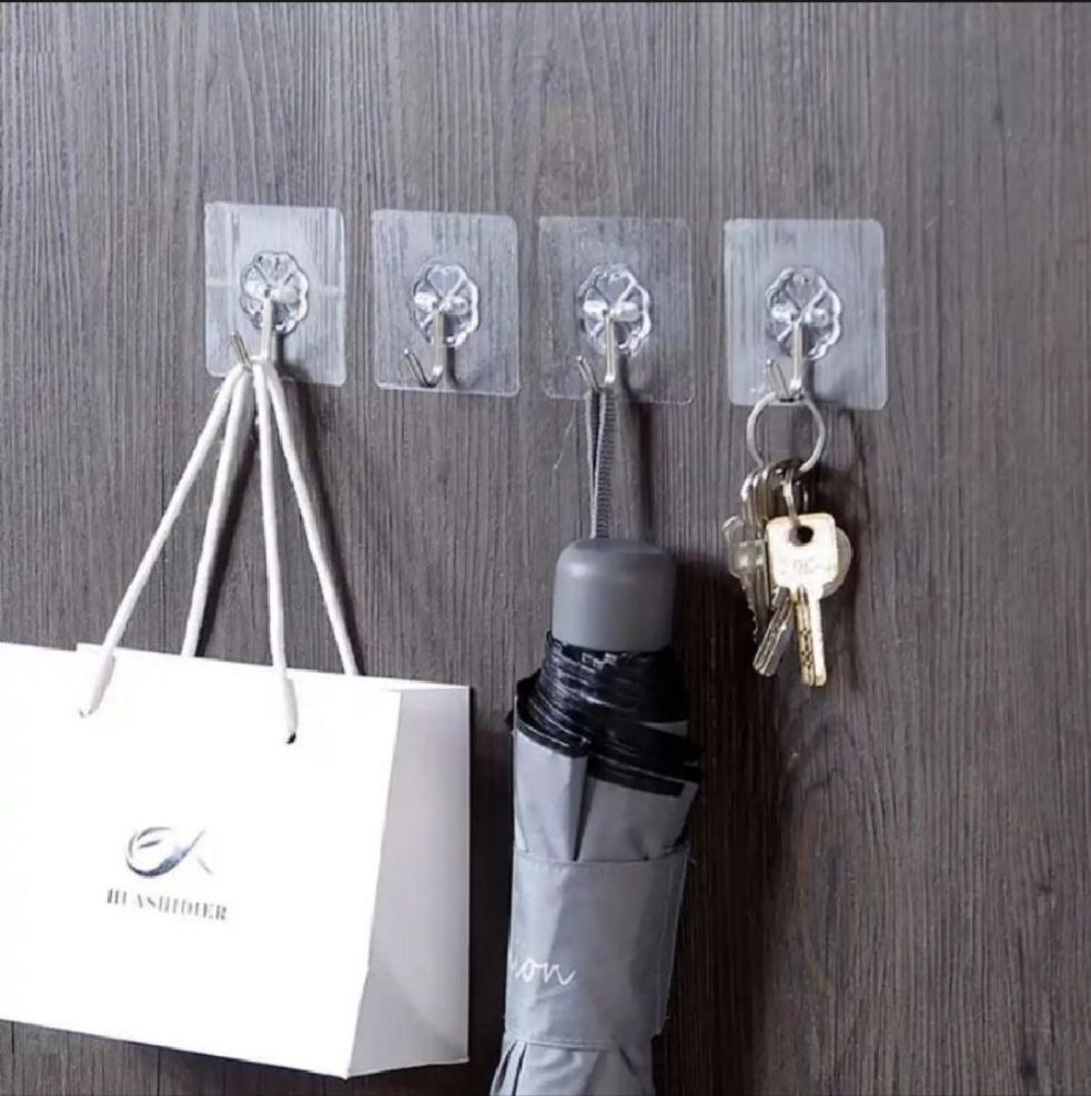 10 PCS Transparent Self Adhesive wall hooks high quality hooks for  kitchen organizer and Bathroom  Door hanging hooks wardrobe hooks for clothes Multi-Function