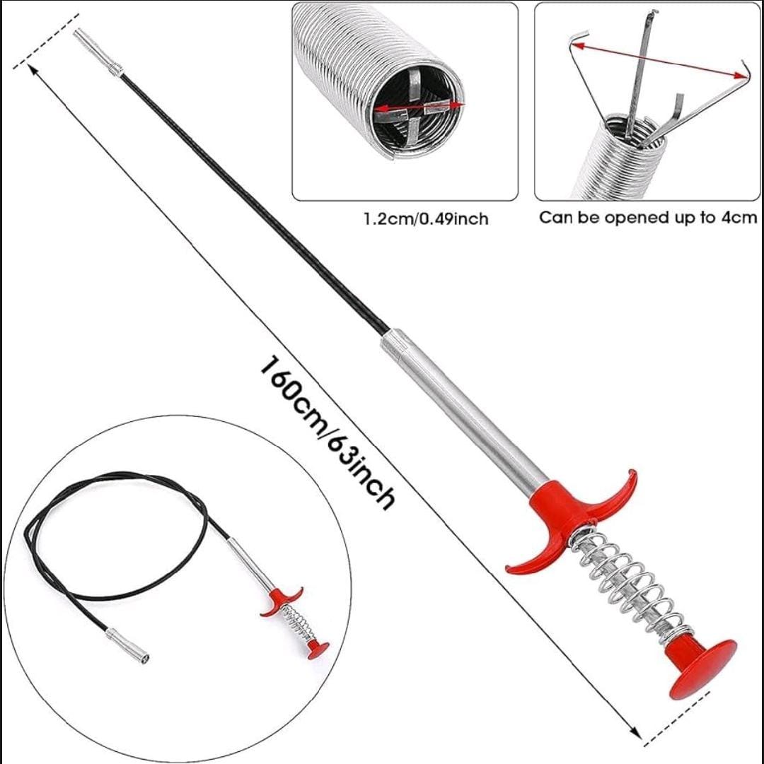 Metal Flexible 90 cm Wire Brush Hand Sink Cleaning Hook Sewer Dredging Device Snake Drain Cleaner