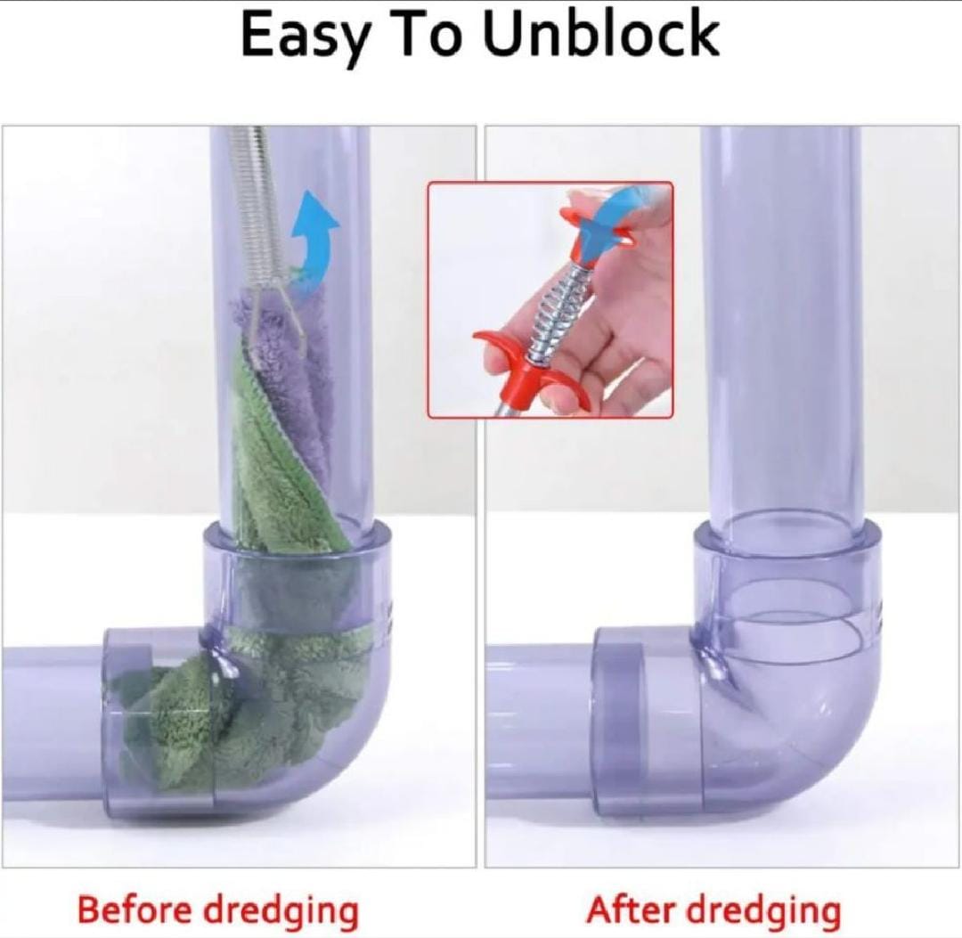Metal Flexible 90 cm Wire Brush Hand Sink Cleaning Hook Sewer Dredging Device Snake Drain Cleaner