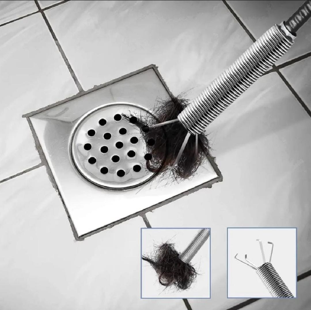 Metal Flexible 90 cm Wire Brush Hand Sink Cleaning Hook Sewer Dredging Device Snake Drain Cleaner