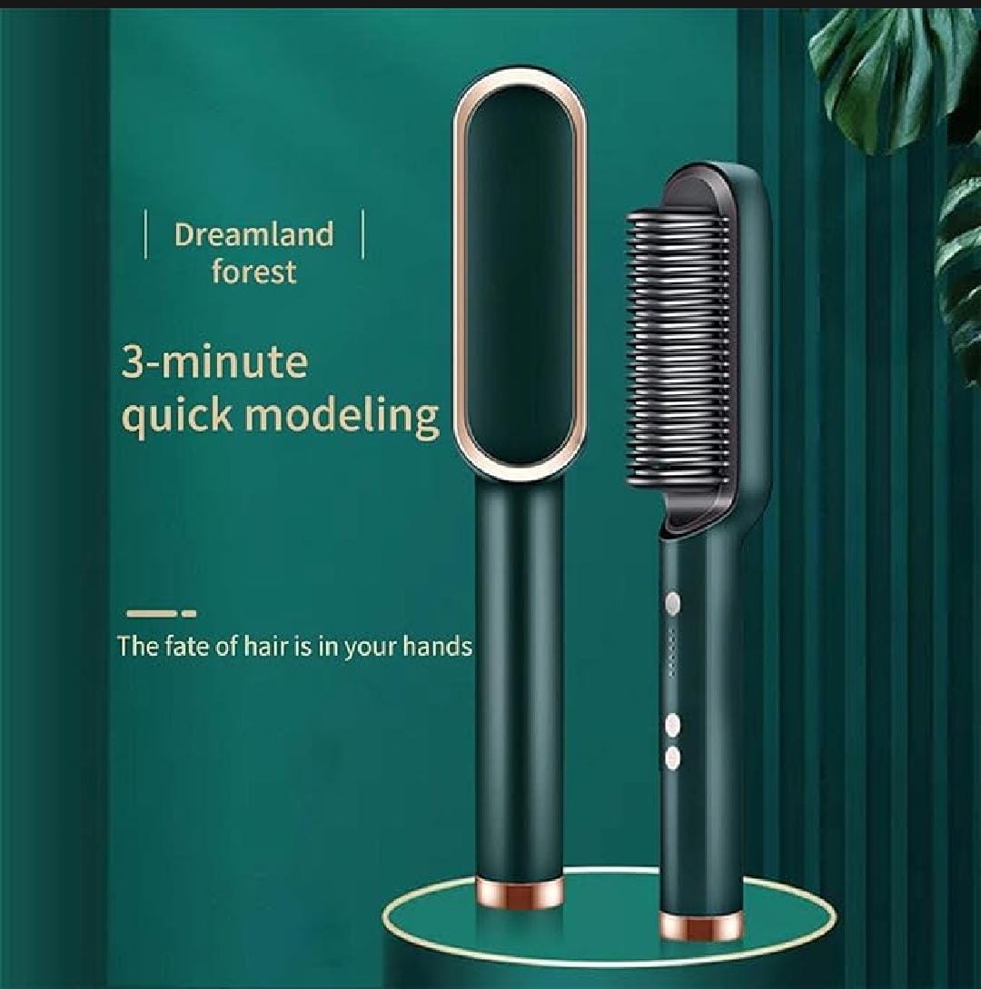 Hair Straightener Brush Straightening Comb, 5 Temp Settings, Fast Heating Hair Straightener Comb & Iron, Straight Hair and Curly Hair Dual-Purpose Electric Heating Curling Iron