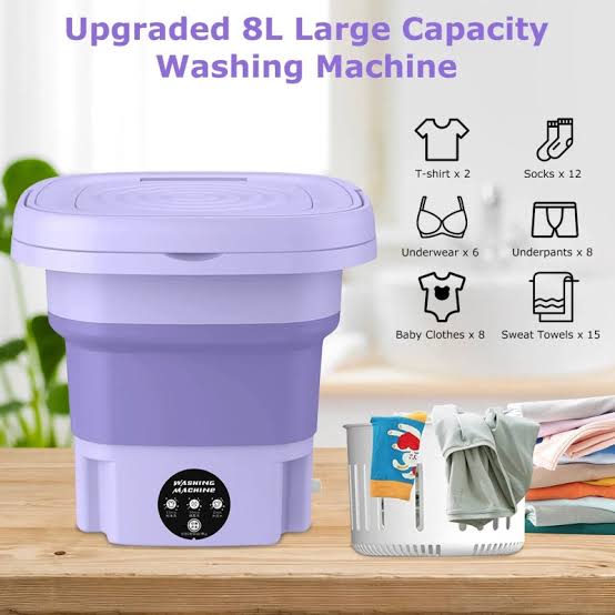 Mini Washing Machine Foldable Bucket Type Laundry Clothes Washer Cleaner Travel