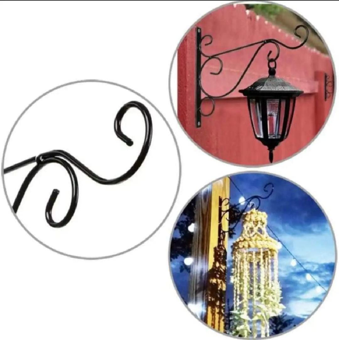Iron Garden Wall Hanging Stand, Flower Pot hanger, Wall Mounted Plant Hook Flower Hook, Decoration for Garden Basket, (Without Pot)