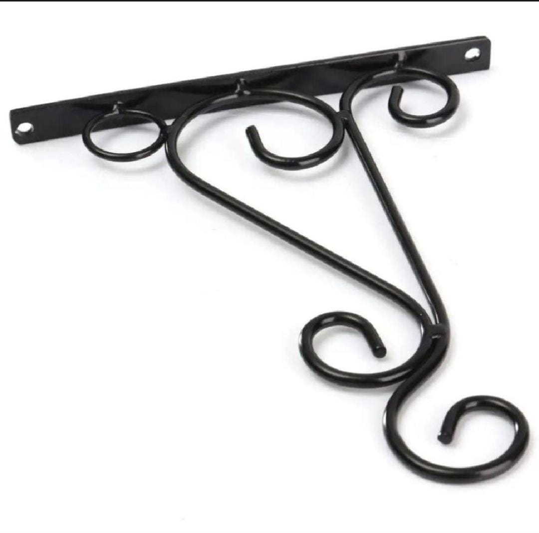 Iron Garden Wall Hanging Stand, Flower Pot hanger, Wall Mounted Plant Hook Flower Hook, Decoration for Garden Basket, (Without Pot)