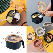 Nordic Style 4 Grid Spice Set Seasoning Spice Container