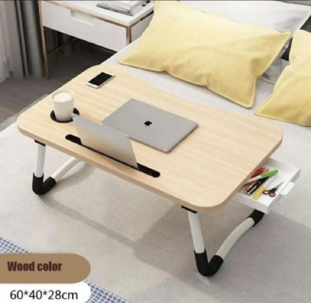 New Wood Portable Laptop Table Foldable Dormitory Bed Laptop Desk Book Reading Tray Cup slot Bed Table For Computer Notebooks
