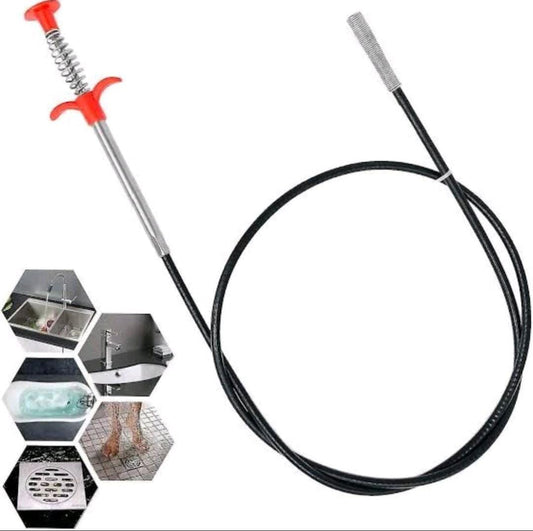Metal Flexible 90 cm Wire Brush Hand Sink Cleaning Hook Sewer Dredging Device Snake Drain Cleaner