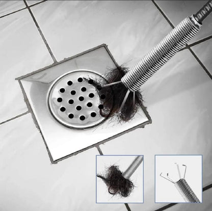 Metal Flexible 90 cm Wire Brush Hand Sink Cleaning Hook Sewer Dredging Device Snake Drain Cleaner