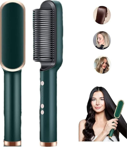 Hair Straightener Brush Straightening Comb, 5 Temp Settings, Fast Heating Hair Straightener Comb & Iron, Straight Hair and Curly Hair Dual-Purpose Electric Heating Curling Iron