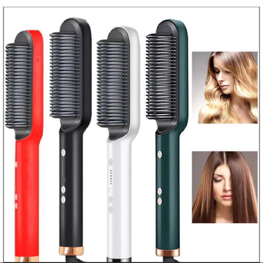 Hair Straightener Brush Straightening Comb, 5 Temp Settings, Fast Heating Hair Straightener Comb & Iron, Straight Hair and Curly Hair Dual-Purpose Electric Heating Curling Iron