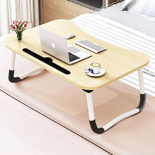 New Wood Portable Laptop Table Foldable Dormitory Bed Laptop Desk Book Reading Tray Cup slot Bed Table For Computer Notebooks