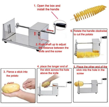 Potato Spiral Cutter Potato Slicer Potato Tornado Slicer Tornado Potato machine Spiral Twister Potato Chips Slicer Vegetable Cutter Cutting Machine